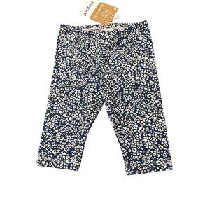 Mayoral Ecofriends Baby Girls Floral Print Leggings 12M Navy & White NWT
